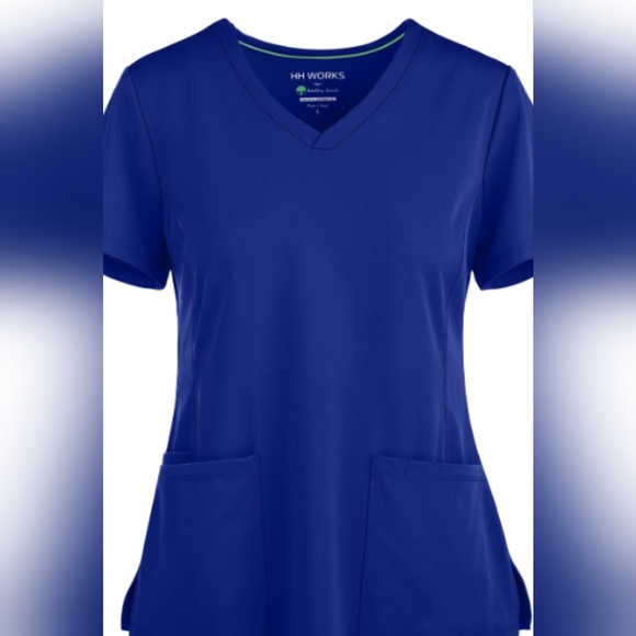 HH Works by Healing Hands Monica Women's 4-Pocket STRETCH V-Neck Scrub Top Sz M - Picture 1 of 7